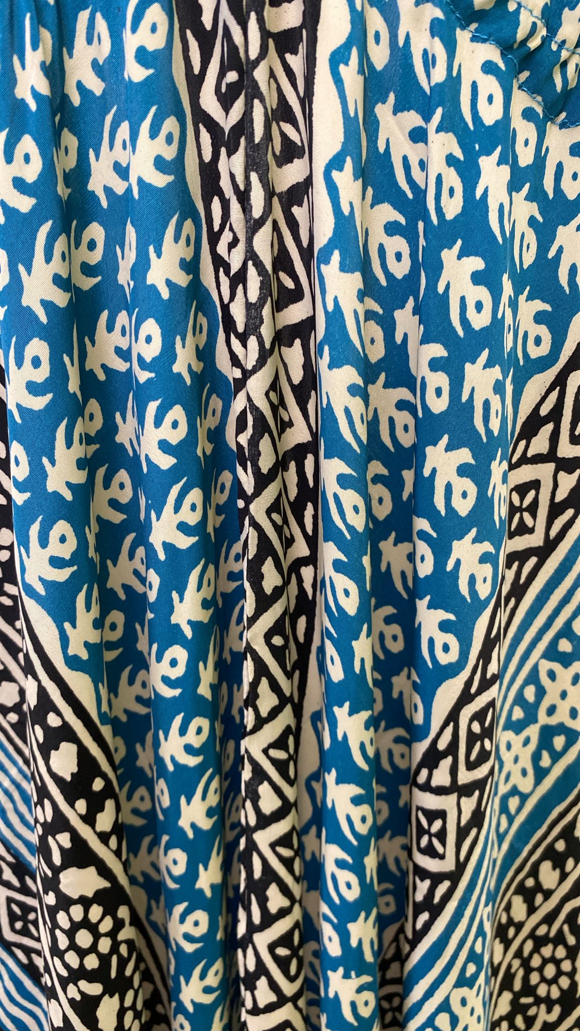 Abito Donna lacci schiena Safari Azzurro/Nero