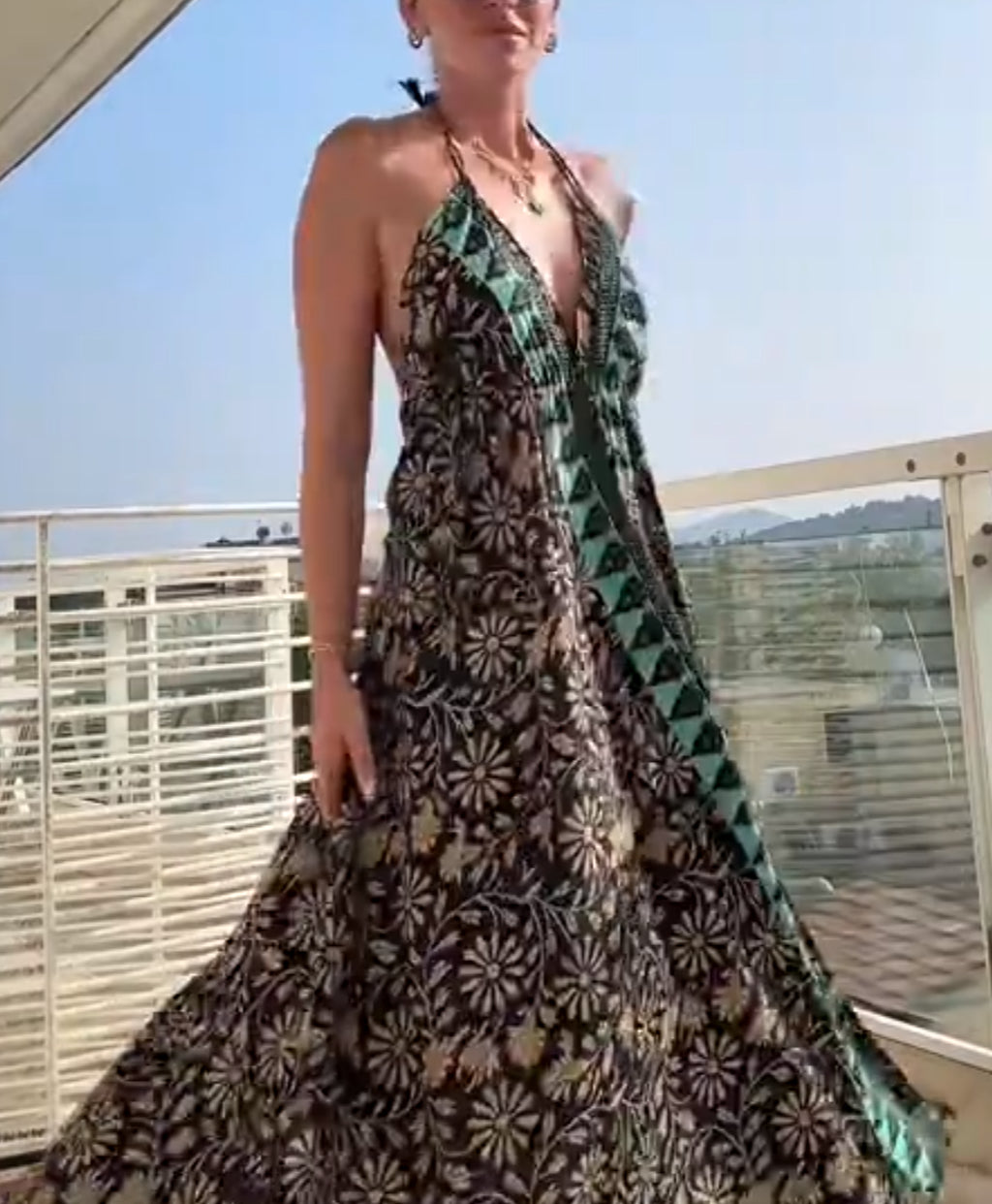 Abito Donna lacci schiena Safari