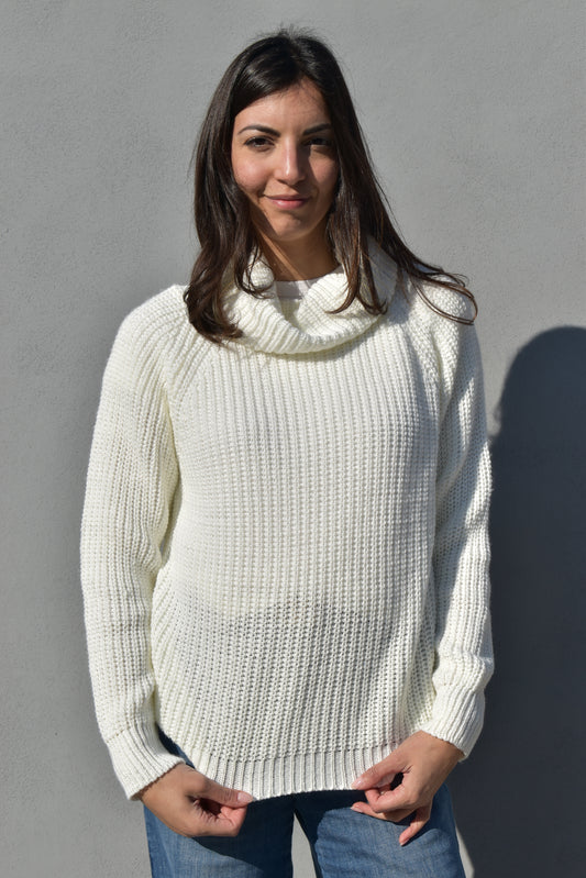 Maglione donna cotone Collo Alto Cotone